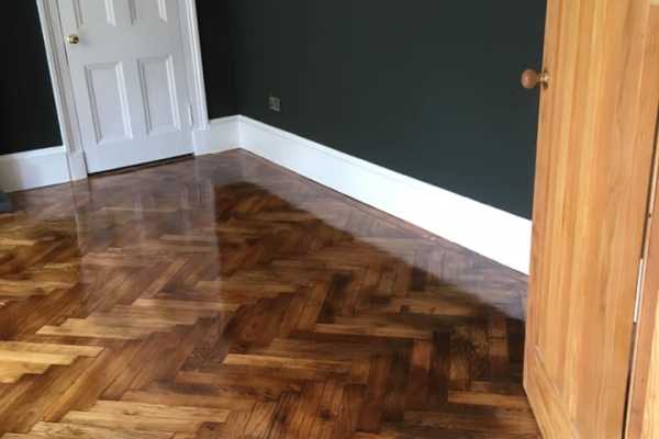 stained parker floor